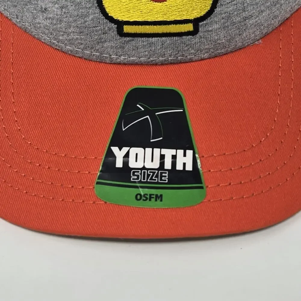 LEGO Minifigure Heart Eyes Face Youth Snapback Hat Gray Red Baseball Cap OSFM
